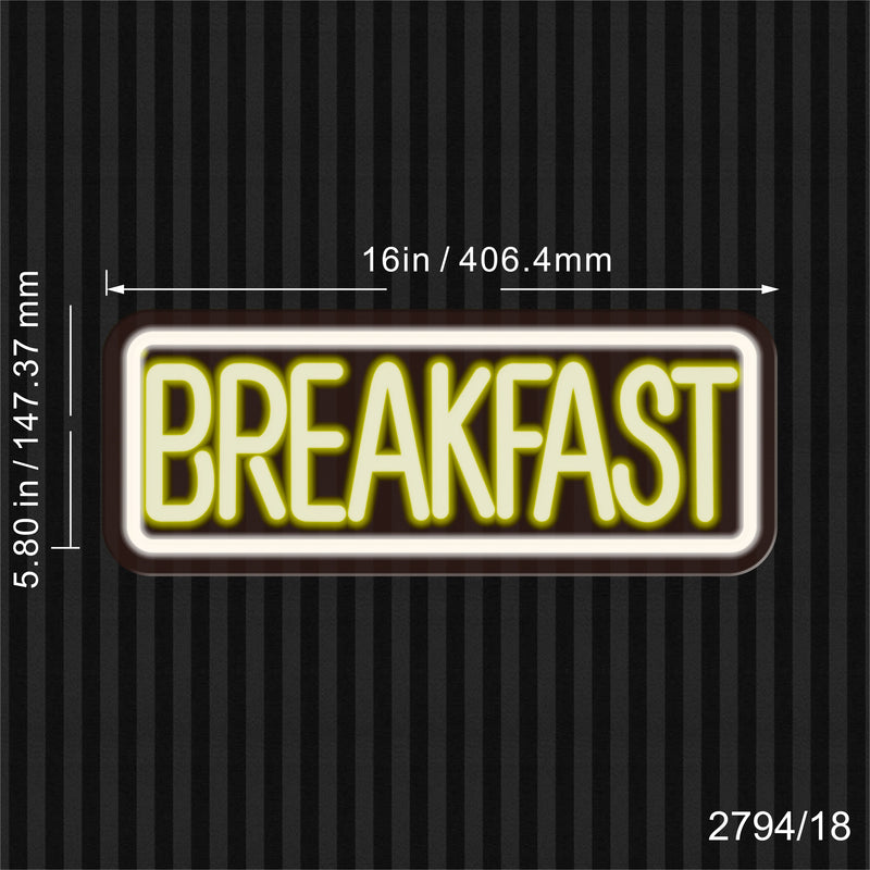 16" Diner Breakfast Flex Silicone LED Sign (Neon-Style, LED Technology) - LED Gift Works