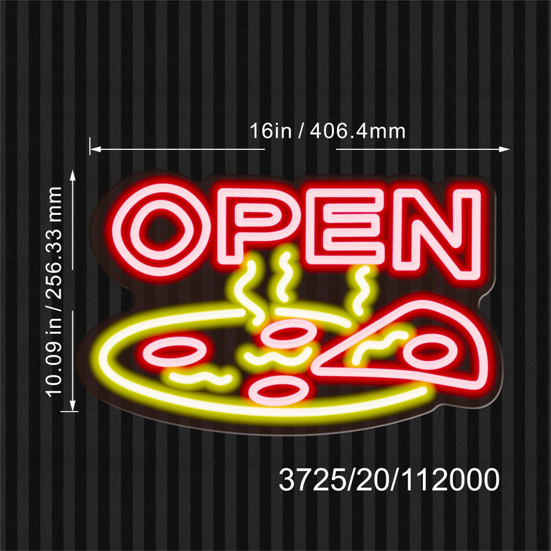Pizza Open Flex Silicone LED Sign (Neon-Style, LED Technology) - LED Gift Works