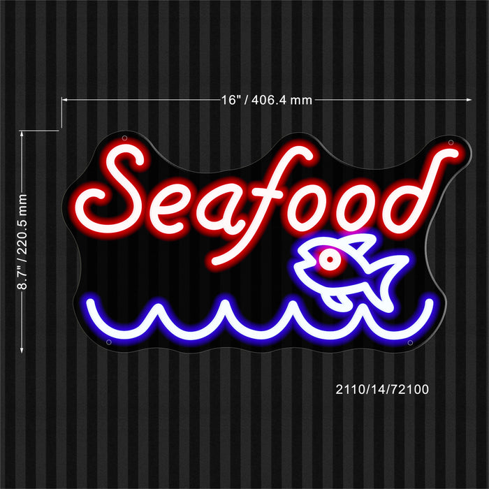 Fish Seafood Restaurant Flex Silicone LED Sign (Neon-Style, LED Technology) - Way Up Gifts