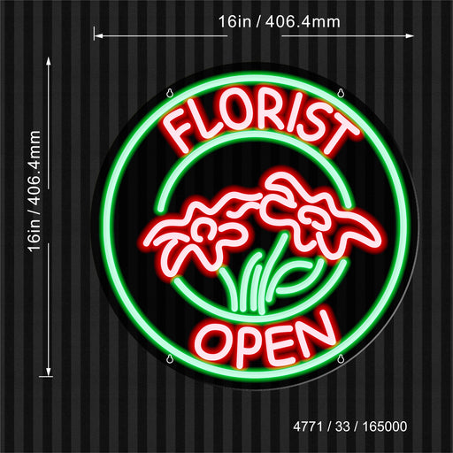 Flower Shop Open Florist Flex Silicone LED Sign (Neon-Style, LED Technology) - LED Gift Works