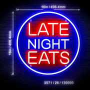 Late Night Eats Flex Silicone LED Sign (Neon-Style, LED Technology) - LED Gift Works