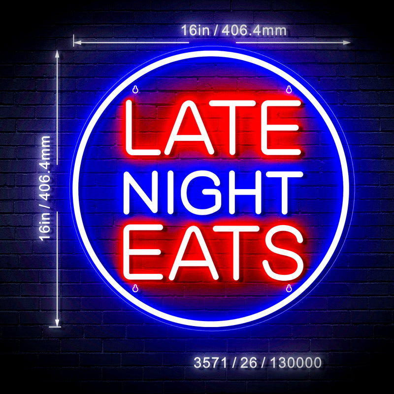 Late Night Eats Flex Silicone LED Sign (Neon-Style, LED Technology) - LED Gift Works