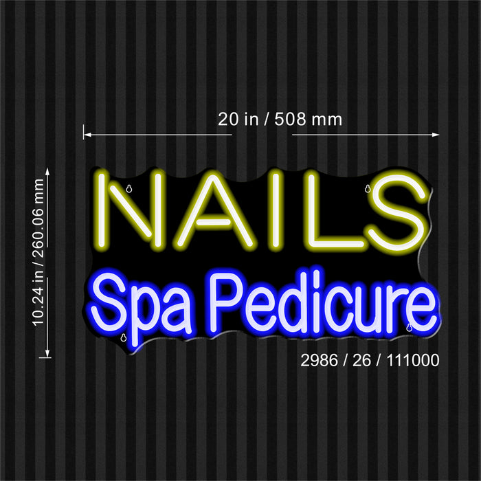 Nails Spa Pedicure Ultra-Bright LED Sign with Remote (Neon-Style, LED Technology) - Way Up Gifts