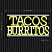 Mexican Tacos Burritos Ultra-Bright LED Sign with Remote (Neon-Style, LED Technology) - LED Gift Works