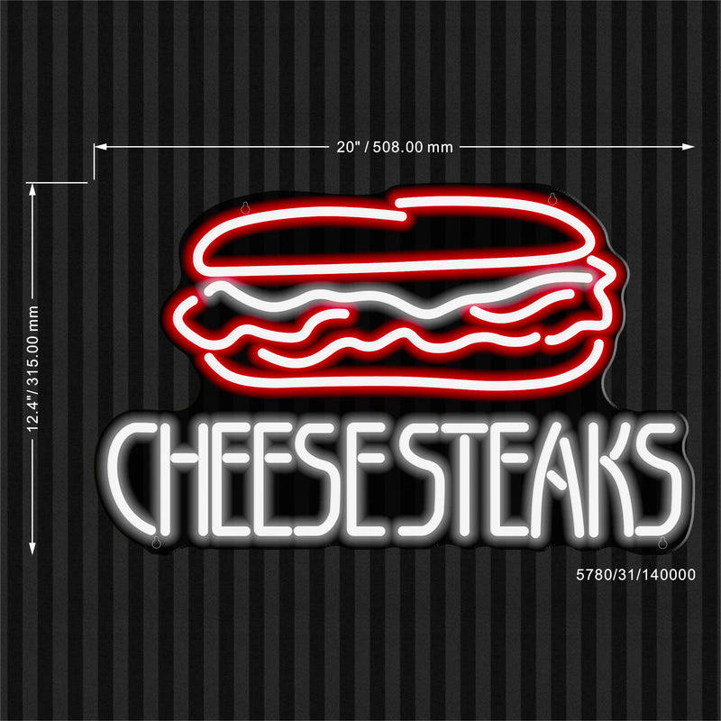Cheesesteaks Ultra-Bright LED Sign with Remote (Neon-Style, LED Technology) - LED Gift Works