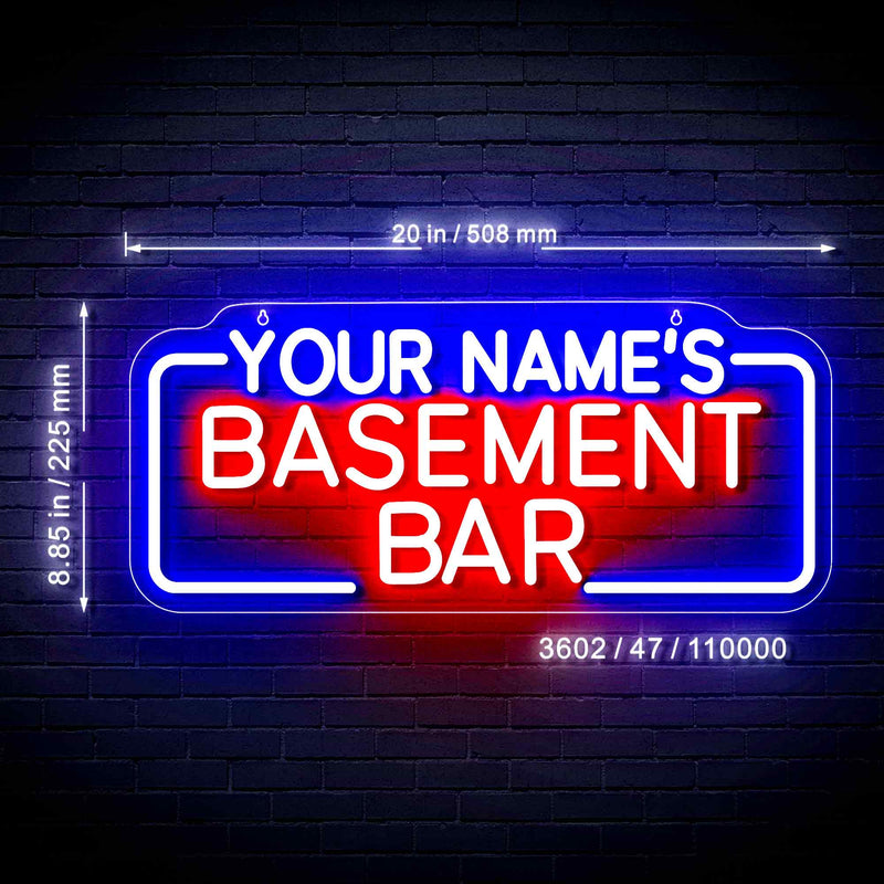 Personalized Basement Bar Ultra-Bright Neon-Style LED Sign with Remote - LED Gift Works
