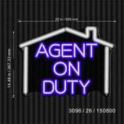 Real Estate Agent on Duty v2 Ultra-Bright LED Sign with Remote (Neon-Style, LED Technology) - LED Gift Works
