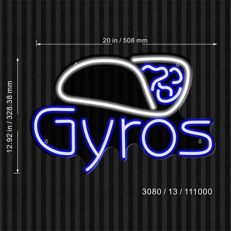 Gyros Ultra-Bright LED Sign with Remote (Neon-Style, LED Technology) - LED Gift Works