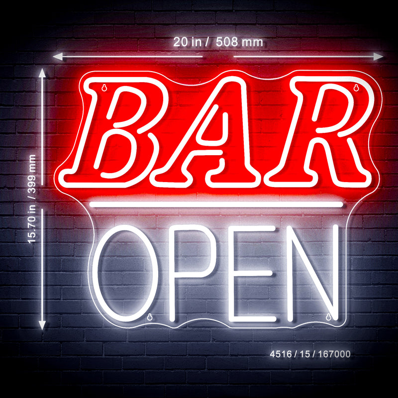 Bar Open Ultra-Bright LED Sign with Remote (Neon-Style, LED Technology) - LED Gift Works