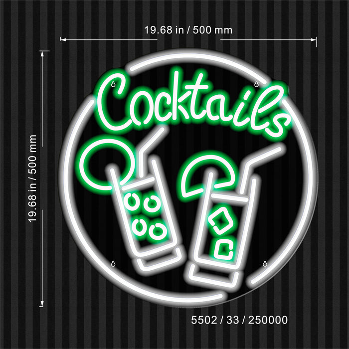 Cocktails Ultra-Bright LED Sign with Remote (Neon-Style, LED Technology) - Way Up Gifts