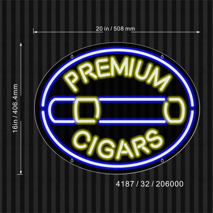 Premium Cigars Ultra-Bright LED Sign with Remote (Neon-Style, LED Technology) - Way Up Gifts