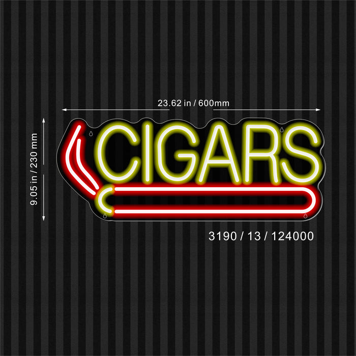 Cigars Ultra-Bright LED Sign with Remote (Neon-Style, LED Technology) - Way Up Gifts
