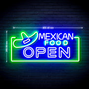 Restaurant Mexican Food Open Ultra-Bright LED Sign with Remote (Neon-Style, LED Technology) - LED Gift Works