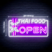 Open Restaurant Thai Food Ultra-Bright LED Sign with Remote (Neon-Style, LED Technology) - LED Gift Works