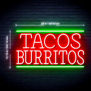 Mexican Tacos Burritos Ultra-Bright LED Sign with Remote (Neon-Style, LED Technology) - LED Gift Works