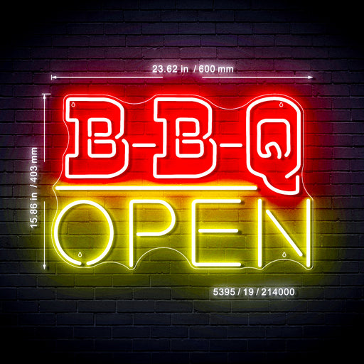 Open BBQ Ultra-Bright LED Sign with Remote (Neon-Style, LED Technology) - LED Gift Works