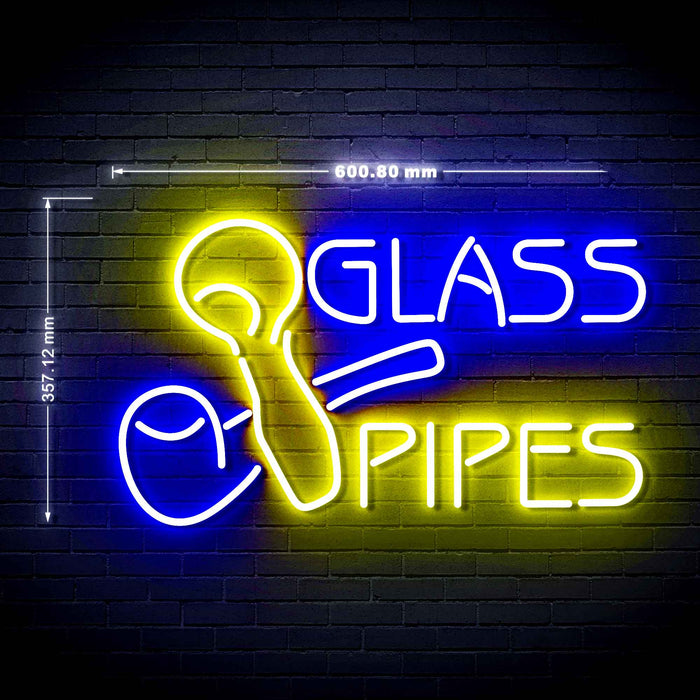 Head Shop Glass Pipes Ultra-Bright LED Sign with Remote (Neon-Style, LED Technology) - Way Up Gifts