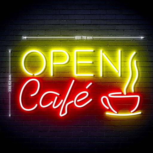 Cafe Open Ultra-Bright LED Sign with Remote (Neon-Style, LED Technology) - LED Gift Works