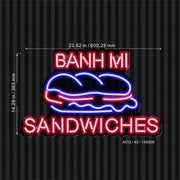 Vietnamese Banh Mi Sandwiches Ultra-Bright LED Sign with Remote (Neon-Style, LED Technology) - LED Gift Works