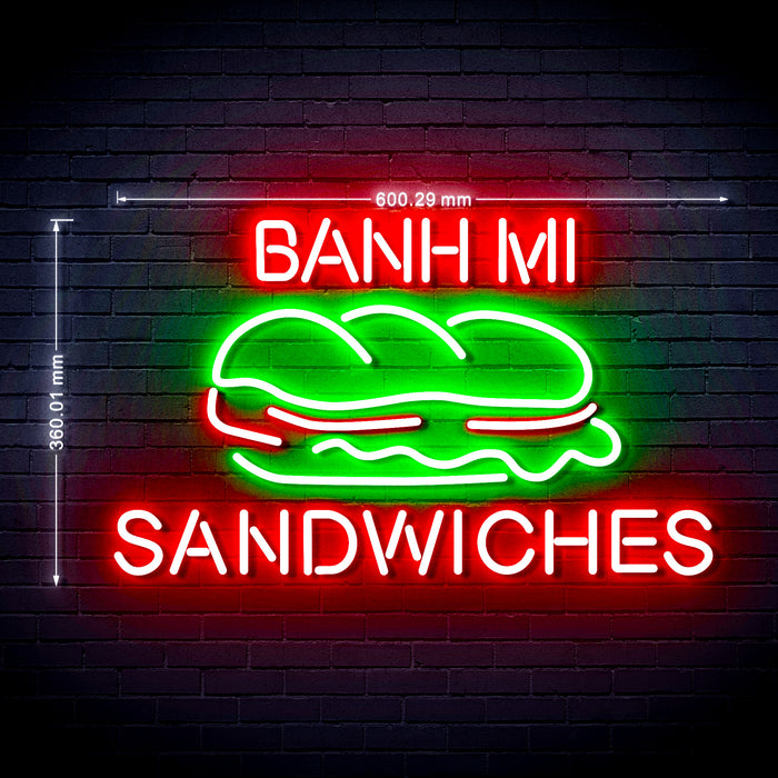 Vietnamese Banh Mi Sandwiches Ultra-Bright LED Sign with Remote (Neon-Style, LED Technology) - Way Up Gifts