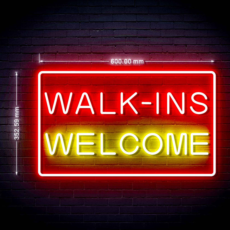 Walk Ins Welcome Ultra-Bright LED Sign with Remote (Neon-Style, LED Technology) - LED Gift Works