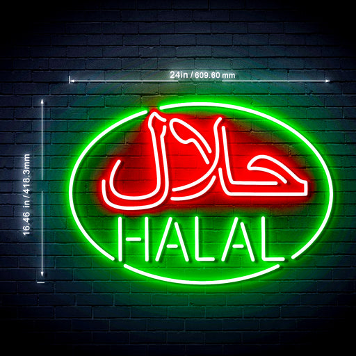 Arabic Restaurant Halal Food Ultra-Bright LED Sign with Remote (Neon-Style, LED Technology) - LED Gift Works