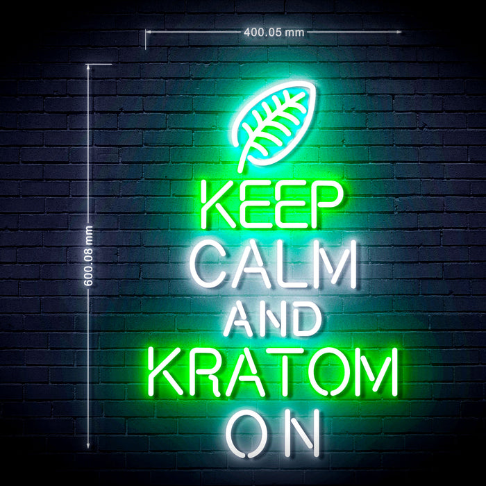 Keep Calm Kratom On Ultra-Bright LED Sign with Remote (Neon-Style, LED Technology) - Way Up Gifts