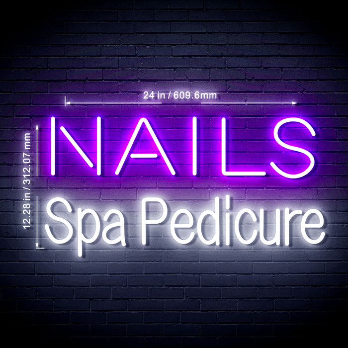 Nails Spa Pedicure Ultra-Bright LED Sign with Remote (Neon-Style, LED Technology) - Way Up Gifts