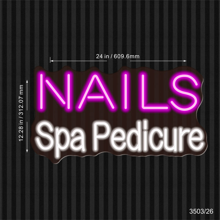 Nails Spa Pedicure Ultra-Bright LED Sign with Remote (Neon-Style, LED Technology) - Way Up Gifts