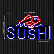 Sushi Ultra-Bright LED Sign with Remote (Neon-Style, LED Technology) - LED Gift Works