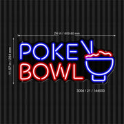Hawaiian Poke Bowl Ultra-Bright LED Sign with Remote (Neon-Style, LED Technology) - LED Gift Works