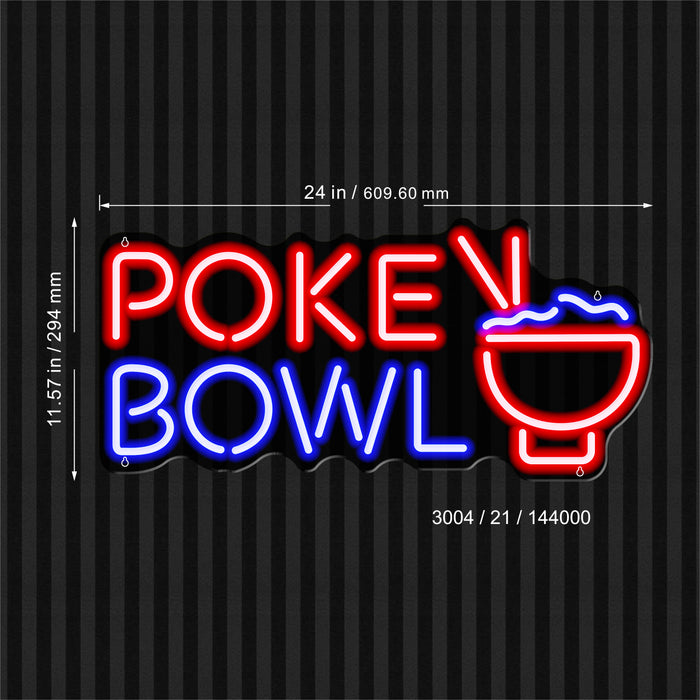Hawaiian Poke Bowl Ultra-Bright LED Sign with Remote (Neon-Style, LED Technology) - Way Up Gifts