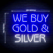 Pawn Shop We Buy Gold & Silver Ultra-Bright LED Sign with Remote (Neon-Style, LED Technology) - LED Gift Works