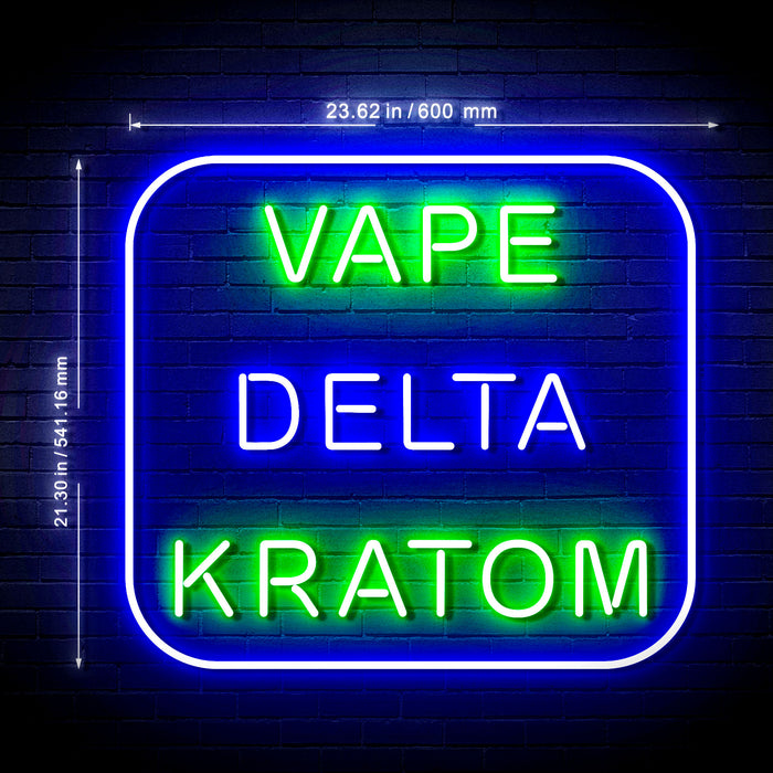 Vape Delta Kratom Ultra-Bright LED Sign with Remote (Neon-Style, LED Technology) - Way Up Gifts
