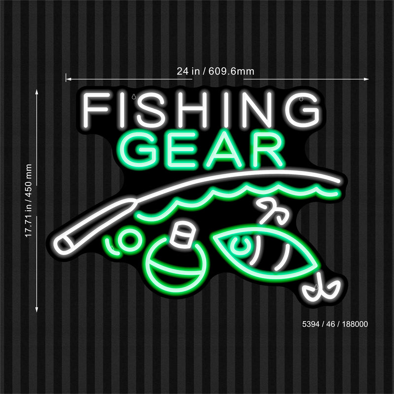 Fishing Gear Ultra-Bright LED Sign with Remote (Neon-Style, LED Technology) - LED Gift Works