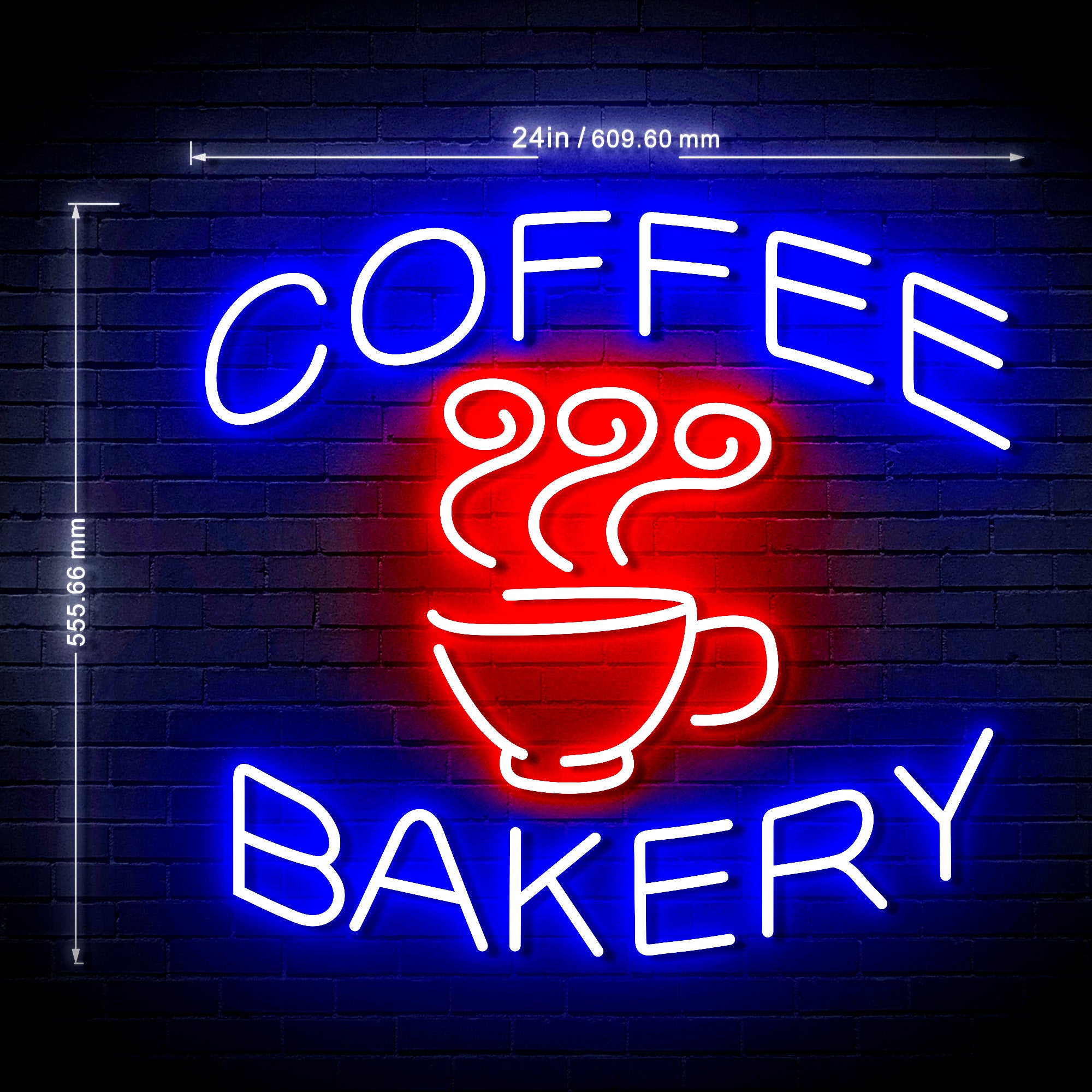 Coffee Bakery Shop Ultra-Bright LED Sign with Remote (Neon-Style, LED ...