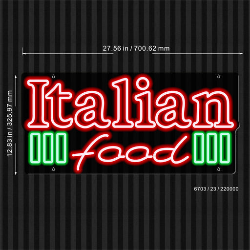 Restaurant Italian Food Ultra-Bright LED Sign with Remote (Neon-Style, LED Technology) - LED Gift Works