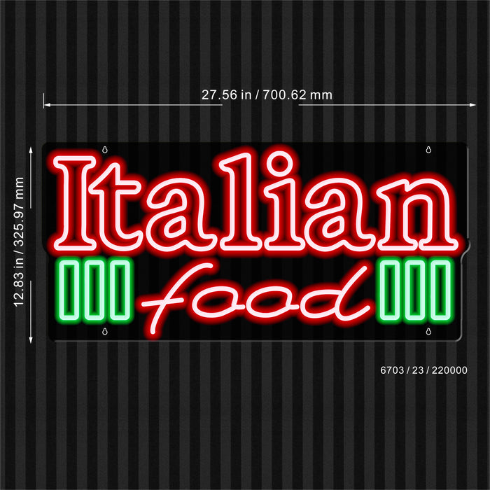 Restaurant Italian Food Ultra-Bright LED Sign with Remote (Neon-Style, LED Technology)