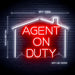 Real Estate Agent on Duty v2 Ultra-Bright LED Sign with Remote (Neon-Style, LED Technology) - Way Up Gifts