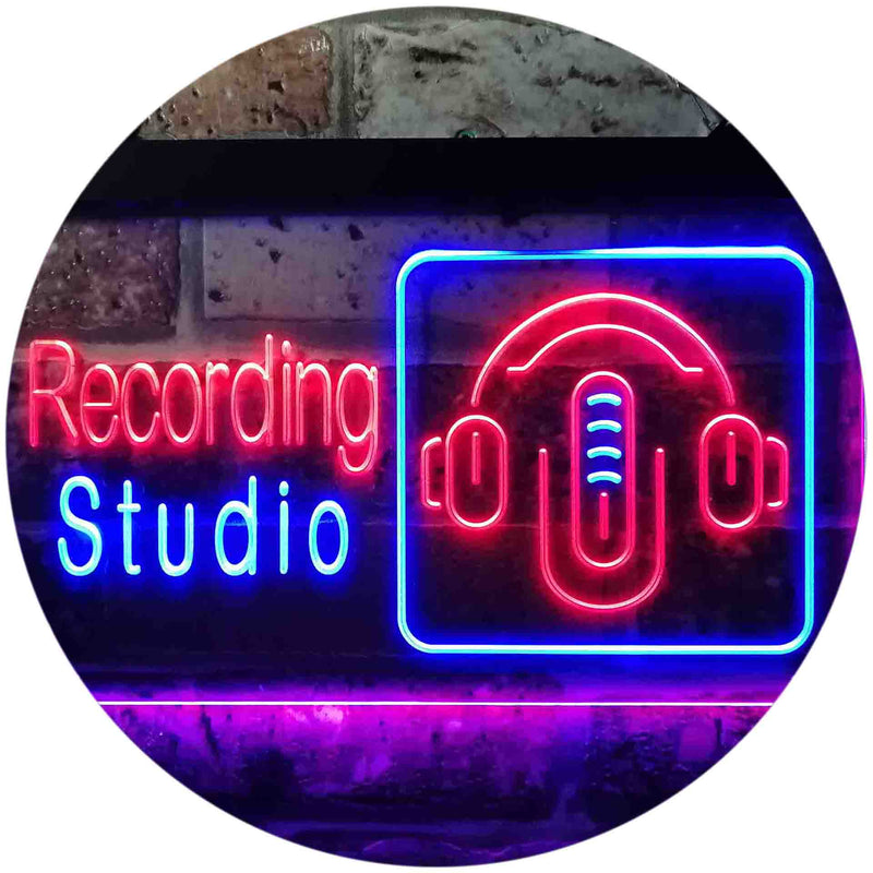 Headphones Recording Studio LED Light Sign - LED Gift Works