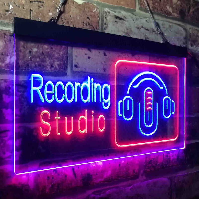 Headphones Recording Studio LED Light Sign - LED Gift Works