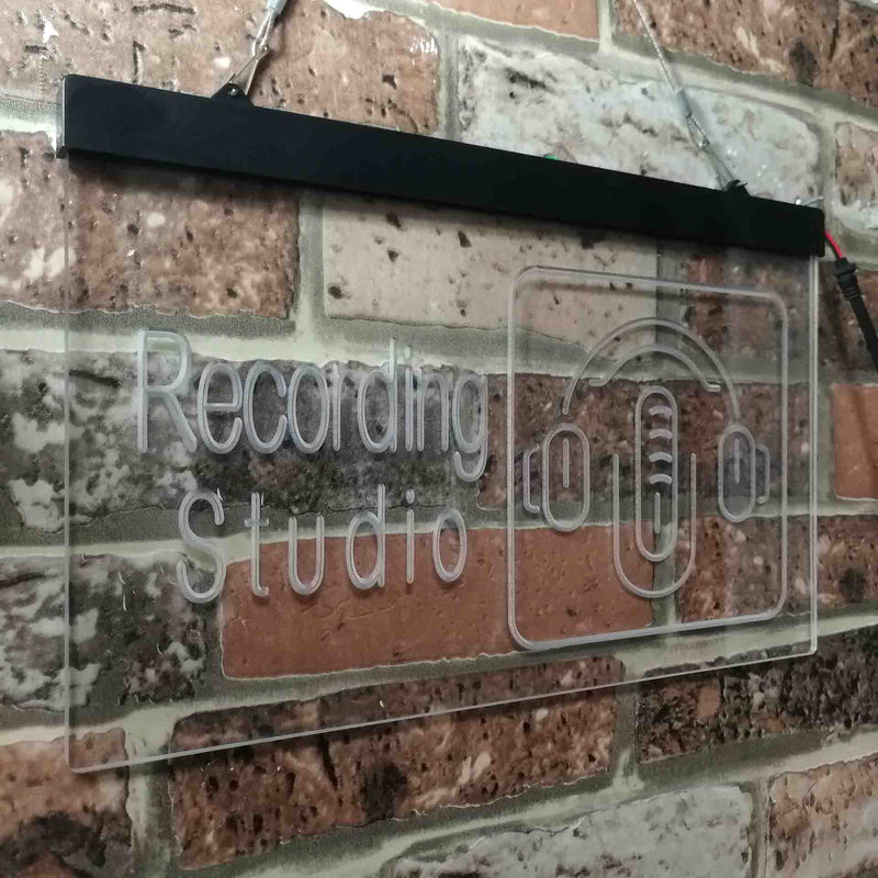 Headphones Recording Studio LED Light Sign - LED Gift Works