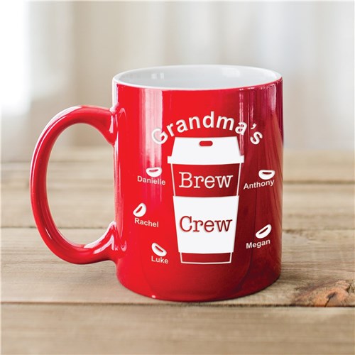 Engraved Brew Crew Two-Tone Mug - Personalized Coffee Crew Mug - LED Gift Works