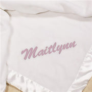 White Baby Blanket - Soft Custom Infant Blanket for Newborns - LED Gift Works