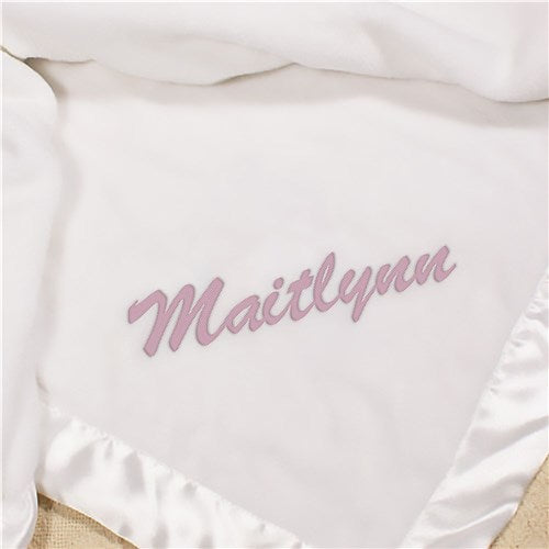White Baby Blanket - Soft Custom Infant Blanket for Newborns - LED Gift Works