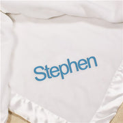 White Baby Blanket - Soft Custom Infant Blanket for Newborns - LED Gift Works