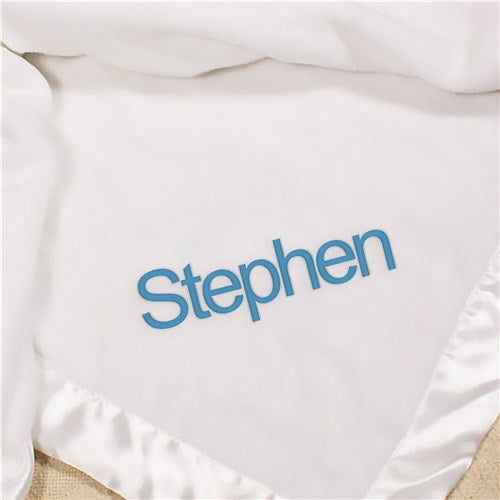 White Baby Blanket - Soft Custom Infant Blanket for Newborns - LED Gift Works