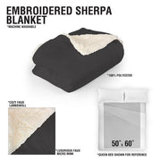 Embroidered Family Name & Initial Sherpa Blanket - Custom Family Name & Initial Embroidered Sherpa Throw - Personalized Cozy Blanket - LED Gift Works