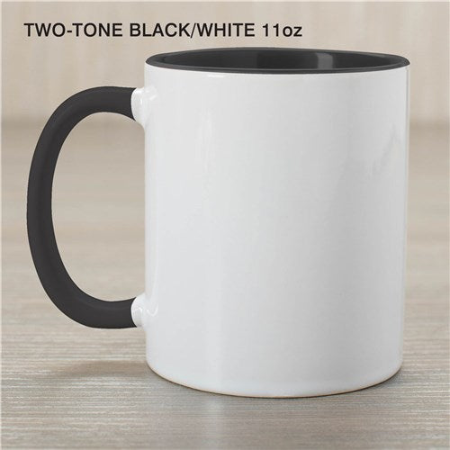 Block Message Coffee Mug - Customize with Any Text - Personalized Bold Font Mug - Way Up Gifts