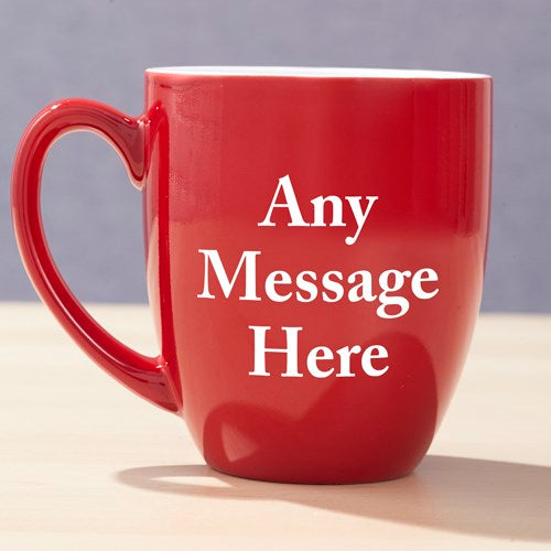 Custom Name Bistro Coffee Mug - Personalized Any Text Ceramic Mug - LED Gift Works